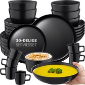 Bol.com tectake® Serviesset Una - 30-delig - Aardewerk 6 personen - Stijlvol duurzaam en ideaal voor dagelijks gebruik of feeste... aanbieding