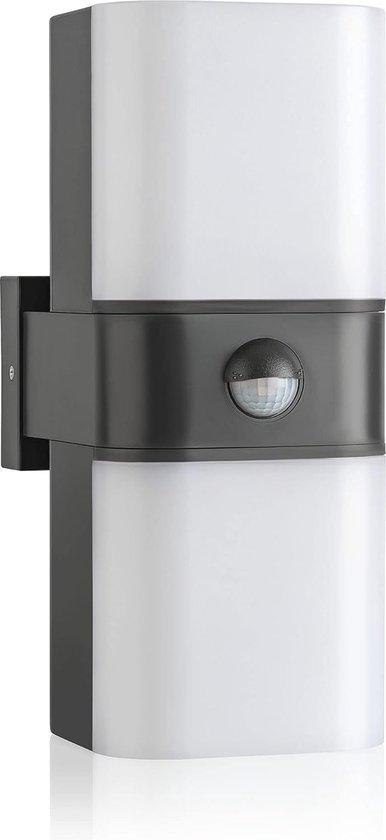 Steinel L15 S Buitenlamp, zwart, wandlamp met 180 graden bewegingsmelder, max. 10 m bereik, klassiek design