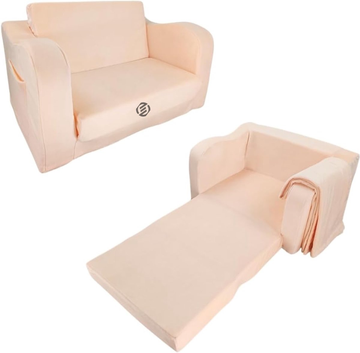 Equivera Grondbed - Peuterbed - Kinderbed - Bedhuisje - Huisbed - Grondbed Peuter - Laag Bed - Vloerbed Champagne