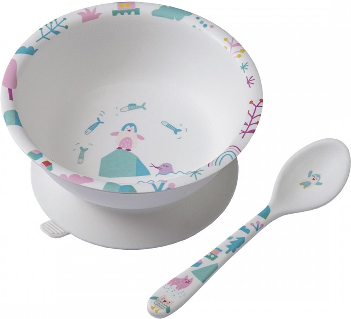 Goedkoopste Schaaltje met zuignap en lepeltje winter De ijsschots