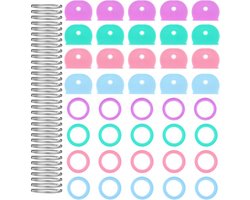 40 Stuks Sleutelhoesjes met 40 Sleutelringen 25mm - Sleutellabels Onderscheider - Sleutelkapjes Sleutelhangers - Sleutelbeschermer Tags voor Volwassenen - Sleutel Hoes/Caps - Sleutelhoes Labels met Ring - Keychain Sleutelhouder - Key Sleutelclip