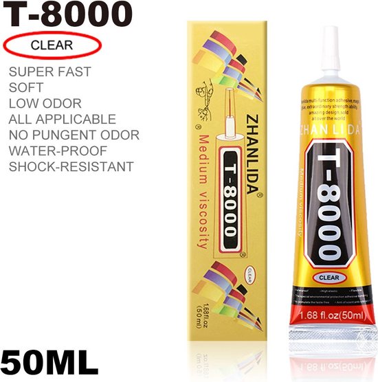 Glue Phone lijm voor reparatie en precisiewerk, perfect voor telefoon, smartphone, tablet, sieraden, boek, leer en schoenen (25 ml Zwart, 2 stuks