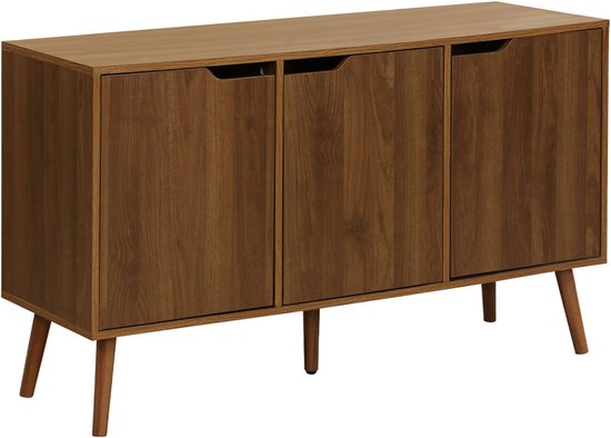 sweeek - Meuble de rangement décor bois avec 3 portes et 3 étagères, 120cm