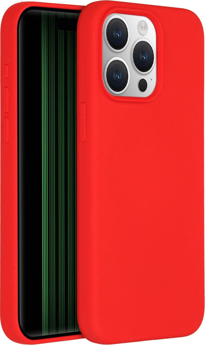 Accezz Hoesje Geschikt voor iPhone 15 Pro Max Hoesje Siliconen - Accezz Liquid Silicone Backcover - Rood