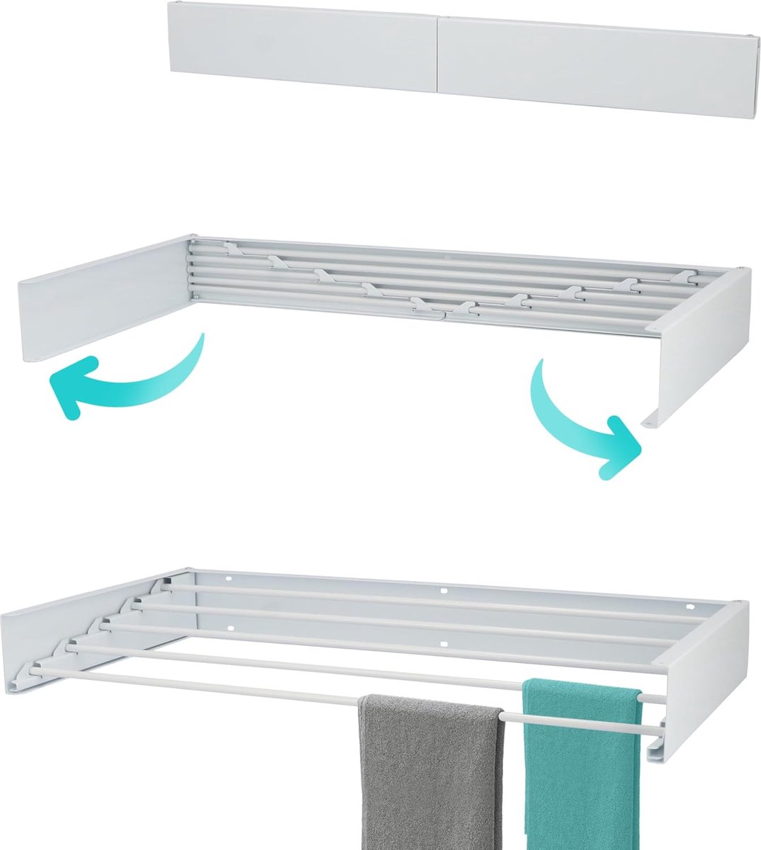 Goedkoopste Equivera Wanddroogrek - Wasrek - Droogrek - Wanddroogrek Inklapbaar - Wand Droogrek