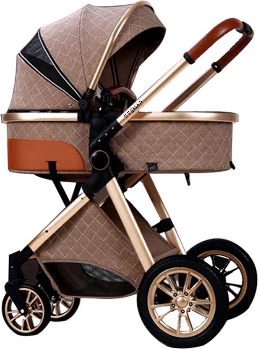 Stemap® Luxe 3-in-1 Combi Kinderwagen met Autostoel - Khaki - afbeelding 2