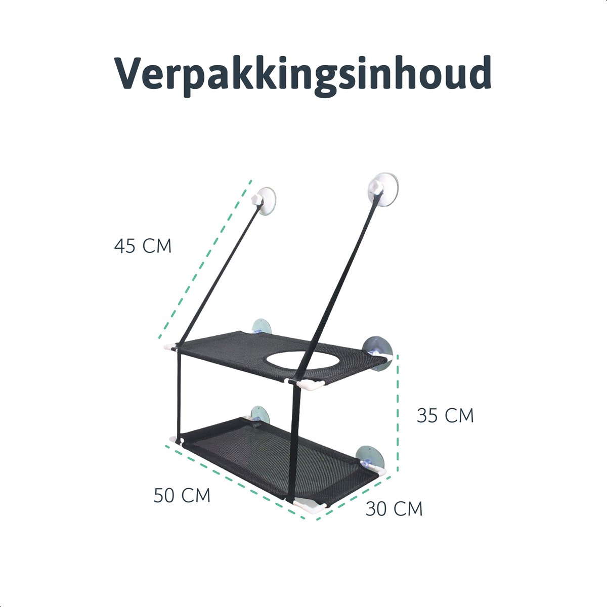 Raamhangmat - Dubbellaags - Met zuignappen - 20kg draag gewicht - Kattenhangmat - Hangmat kat - Kattenbed - Kattenkussen - Kattenbank - Kattenmand - Raam - Kattenhangmat Raam - Zwart - Radiator – foto 7