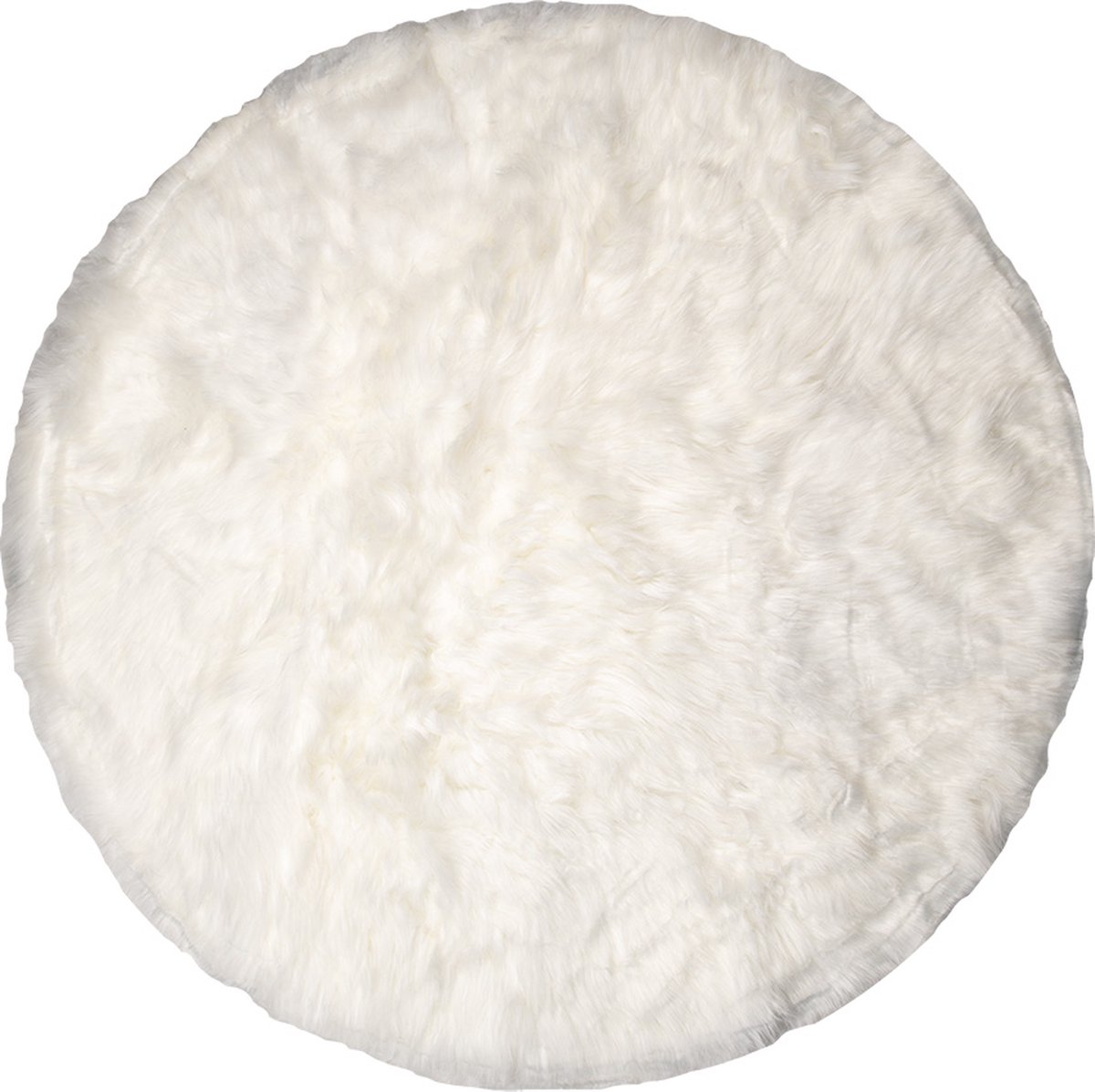 Clayre & Eef Vloerkleed Ø 100 cm Wit Polyester