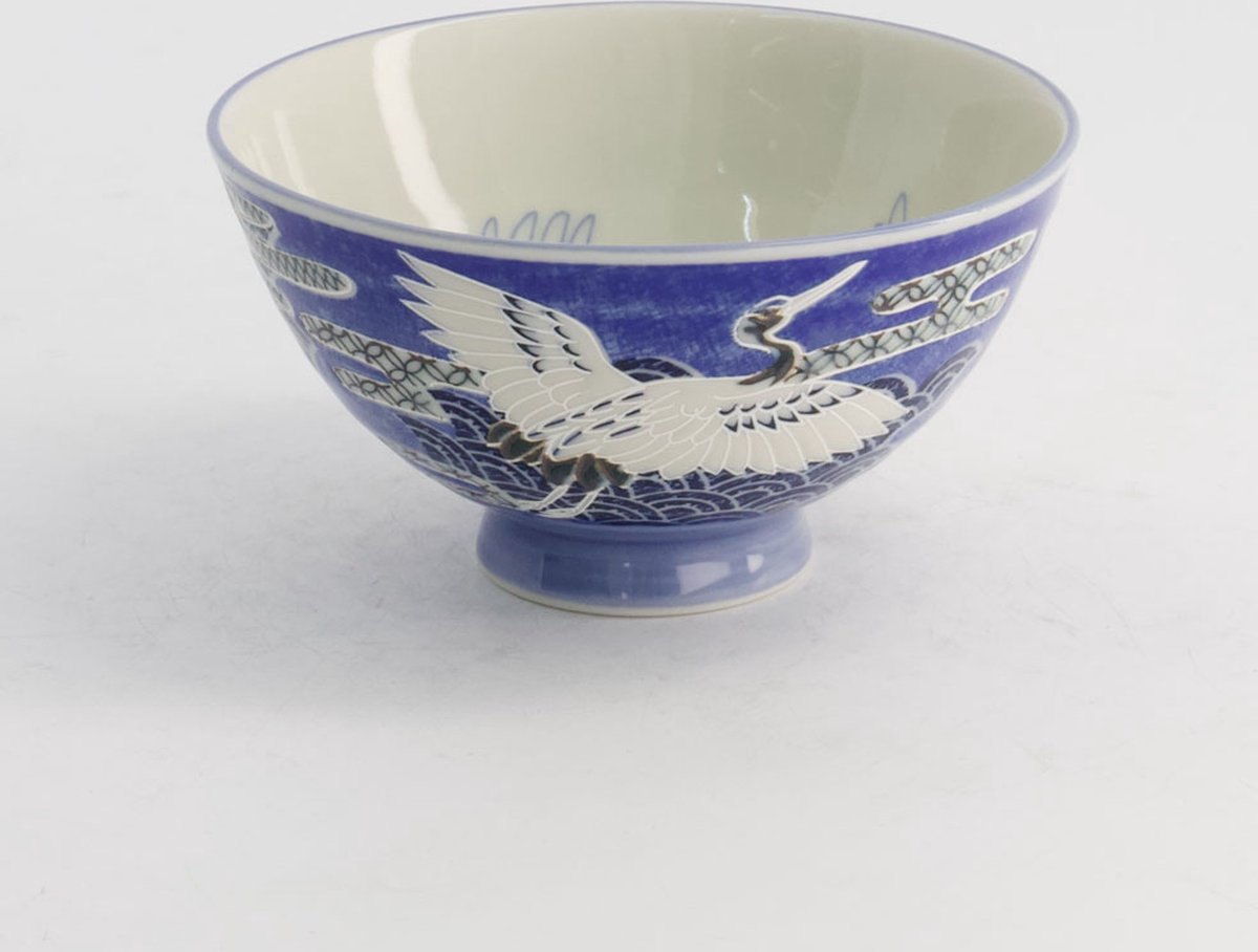 Tokyo Design Studio- Kawaii- Rijstkom -Kraanvogel- 11.5x6cm 300ml -Blauw