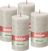 Bolsius - Bougie rustique - Grijs clair - 13cm - 4 pièces