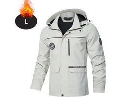 Nivard Windjas Voor Heren - Parka - Lente & Herfst - Jas - Volwassen - Windjack - Windbreaker - Outdoor - Buiten - Wit - Maat L