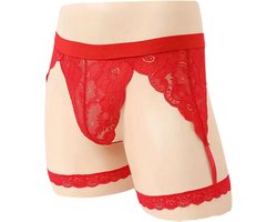 LekkerStout Heren Jarretel Ondergoed - Zwart - Sexy Herenondergoed | M-XL | ( LS188 )