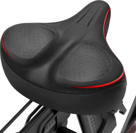 AlveyTech Extra groot fietszadel met rugkussen - brede zachte comfortabele rugleuning stoelen voor mannen/vrouwen, vervangende oefening schuimsteun voor mountainbikes, racefiets, driewieler, cruiser