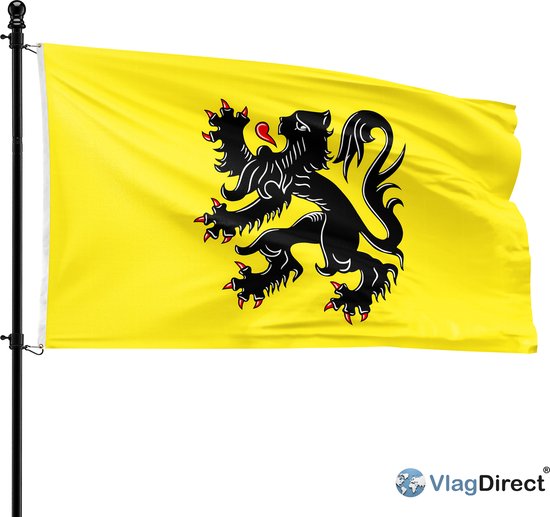 VlagDirect - drapeau flamand - Flandre drapeauE - Région flamand du drapeau - 90 x 150 cm.