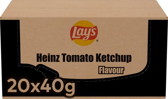 Doos Lay's Heinz Tomaten Ketchup smaak chips, 20x40g.