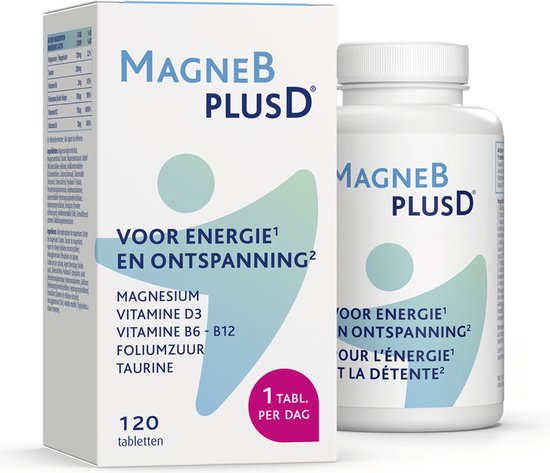 MagneBplusD® | Complete magnesiumformule Energie & Ontspanning Magnesium, Vitamine D en Vitamines B 120 Tabletten
