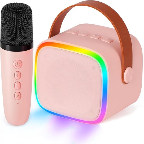 Mini Karaoke-machine Met Draadloze Microfoon(s) – Draagbare Speaker, Bluetooth, 1200 MAh, Voor Feestjes, Kinderen En Onderweg (zwart)