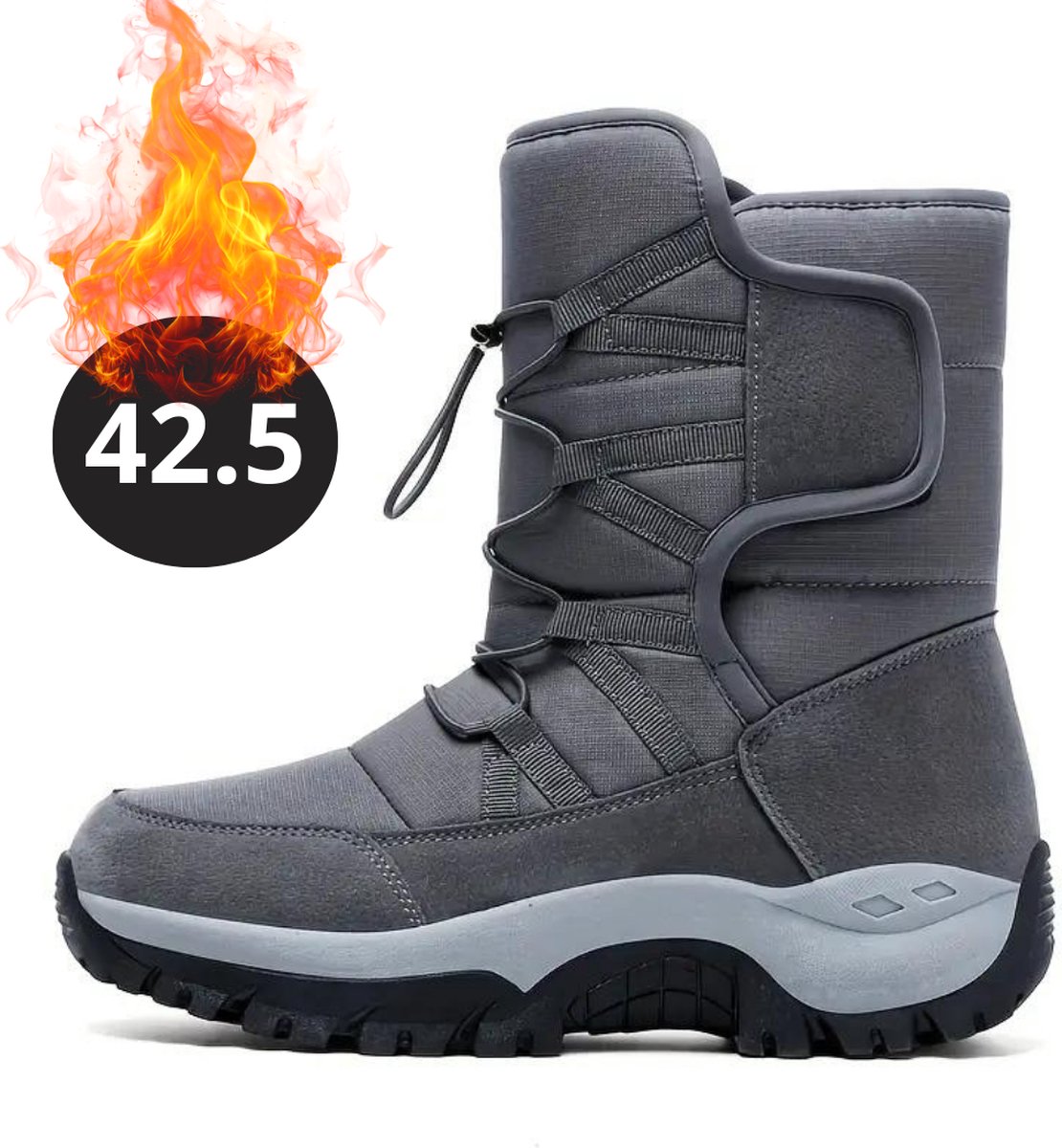 Bovista Snowboots Sneeuwschoenen Sneeuwboots Heren Wintersport Ski Skischoenen – 42.5 Fleece Grijs