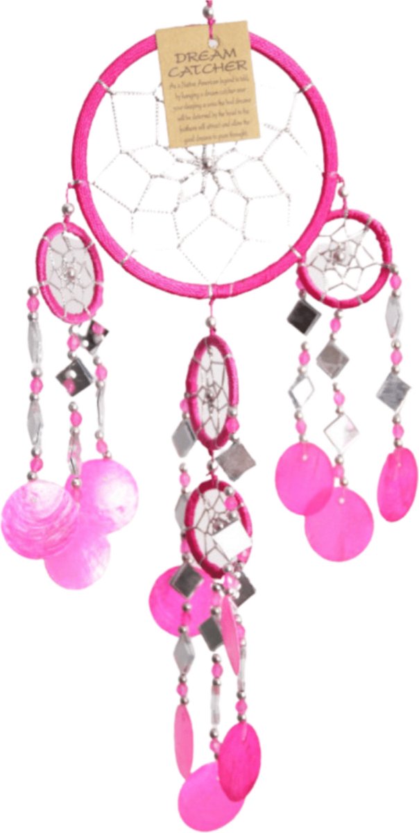 Dromenvanger spiegel-schelp 11 CM - Roze
