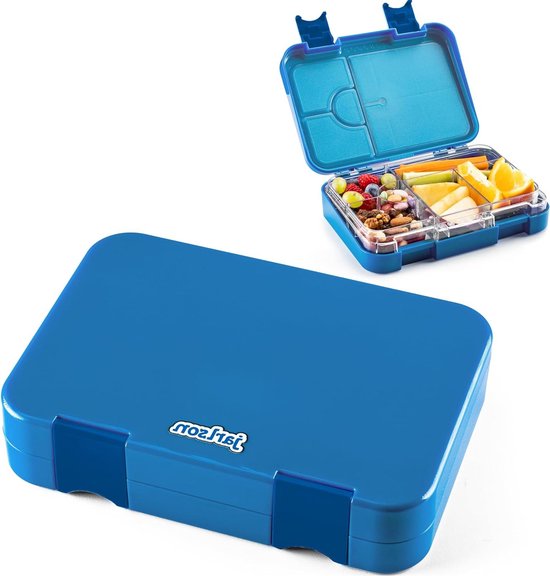 Jarlson Lunch Box for Children with 6 Compartments, TÜV Tested Lunch Box Made of Tritan, Bento Box, Leak-Proof, Snack Box for Kindergarten and School, Girls and Boys, 850 ml