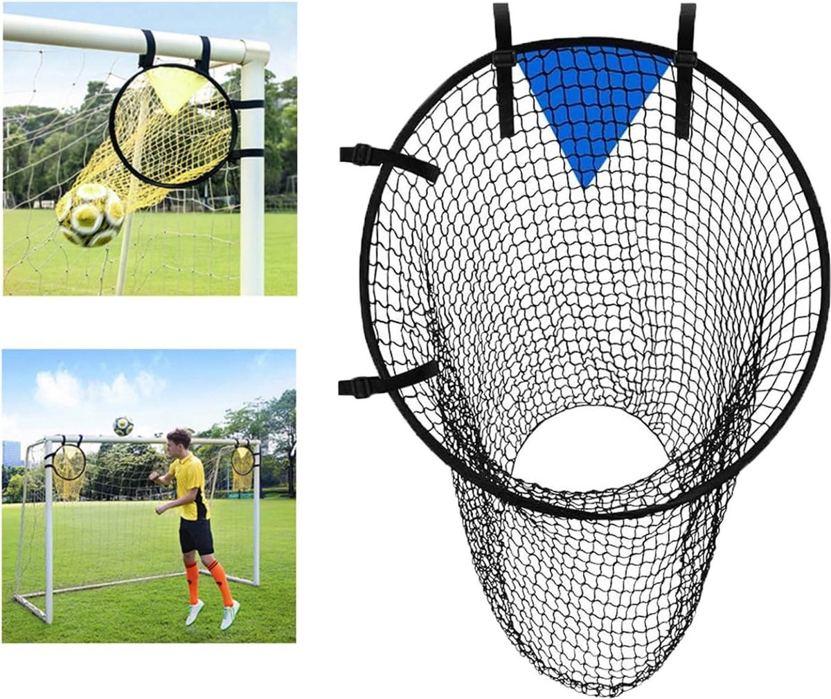 Opvouwbaar voetbaldoelnet - Voetbaldoel accessoire met frame - Voetbaltrainingsuitrusting - Doeloefennet 58 x 70 cm zwart
