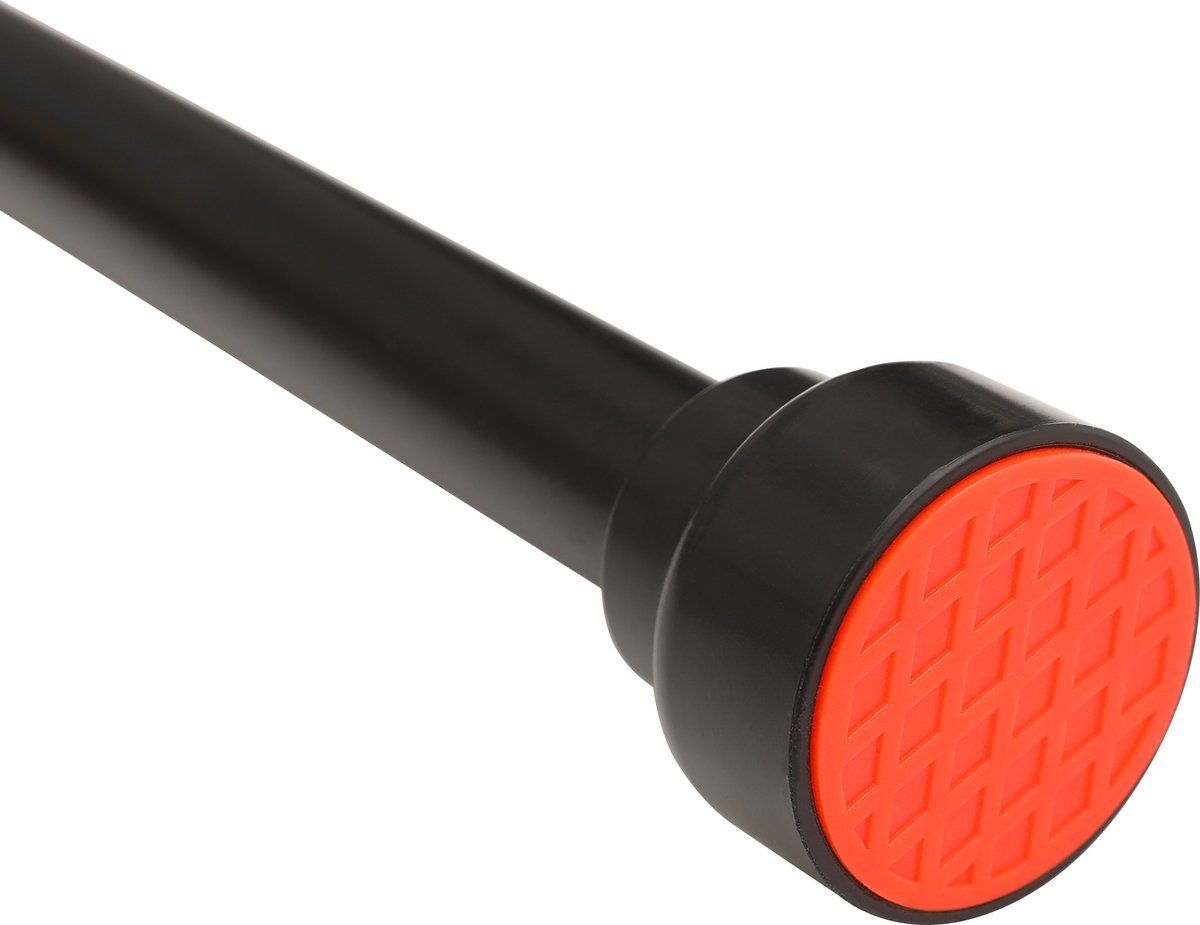 Signature Home Gordijnroede Zonder Boren 135-250 cm – Uitschuifbare Gordijnstang – Extra Grip Anti-Slip – Telescopische Douchegordijnstang – Zwart – RVS Klemstang – Voor Raam, Badkamer & Deur