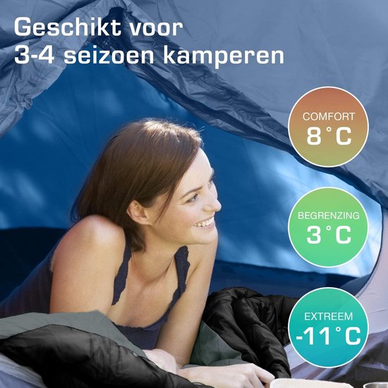 Slaapzak Volwassenen & Kinderen - Warme 3-4 Seizoenen Waterdichte Lichtgewicht Slaapzak - Kamperen Festivals & Buitenshuis met Compressiezak van Merkloos — afbeelding 2