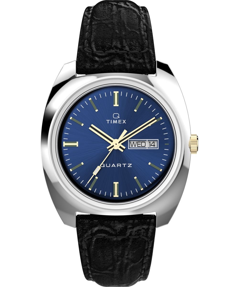 Timex Q Reissue TW2W44800 Horloge - Leer - Zwart - Ø 37.5 mm