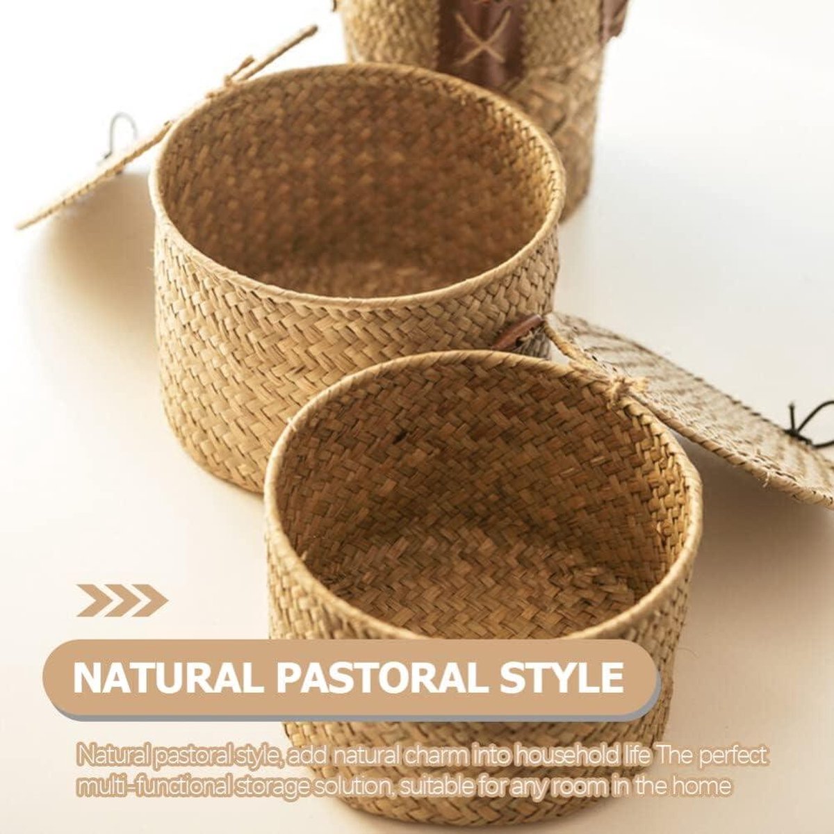 Panier à linge,Boîte de rangement en osier tissé,panier de rangement en