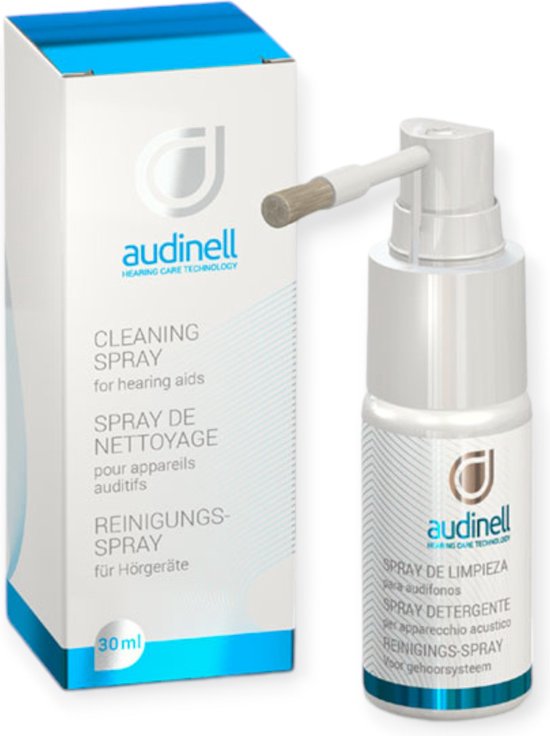 Foto: Audinell reinigingsspray met borstel 30ml spray voor hoortoestellen