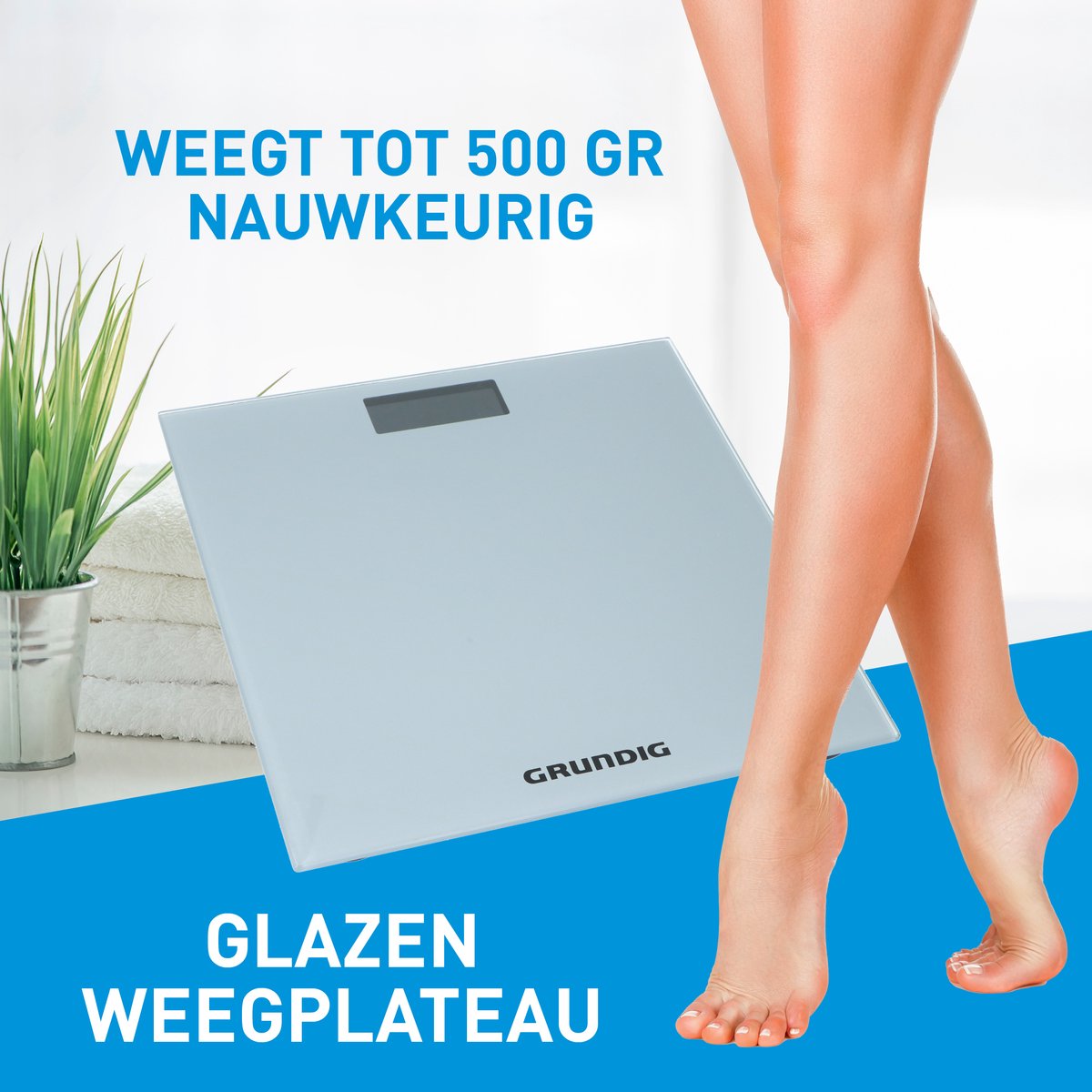 Bol.com Grundig Digitale Personen Weegschaal - Weegschaal tot 180kg - Personenweegschaal meet in kg/lb - Precisieweegschaal tot ... aanbieding