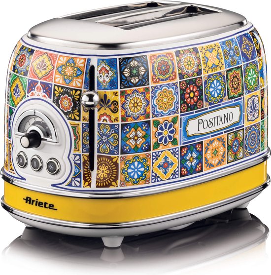 Ariete Positano 0155 - Italiaans design broodrooster - 2 sneden - 6 standen - 810 Watt