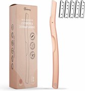 Bamboozy Metalen Dermaplaning 6x Wenkbrauw Scheermesje Mesje van Metaal - Scheermes Gezicht Intieme Streek - Wenkbrauw Trimmer Epileren Eyebrow Razor
