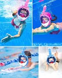 Masque De Plongée Intégral Enfants 180° HD - Anti-Fuite Anti-Buée Avec Tuba Sec, Design Mignon 4-14 Ans