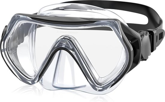 HINATAA Masque De Plongée Intégral Avec Tuba, 180° Double Flottante Masque Tuba Adulte Snorkeling Anti-buée Anti-Fuite, Lunettes Plongée Apnée Avec Caméra Support Adulte Enfant (Blanc, S/M