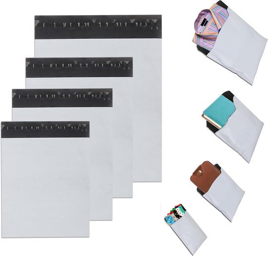 huruirui Plastic verzendzakken, ondoorzichtig, zelfklevend, verzendzakken voor kleding, logistieke verpakkingen, transport, 100 stuks/30 x 42 cm