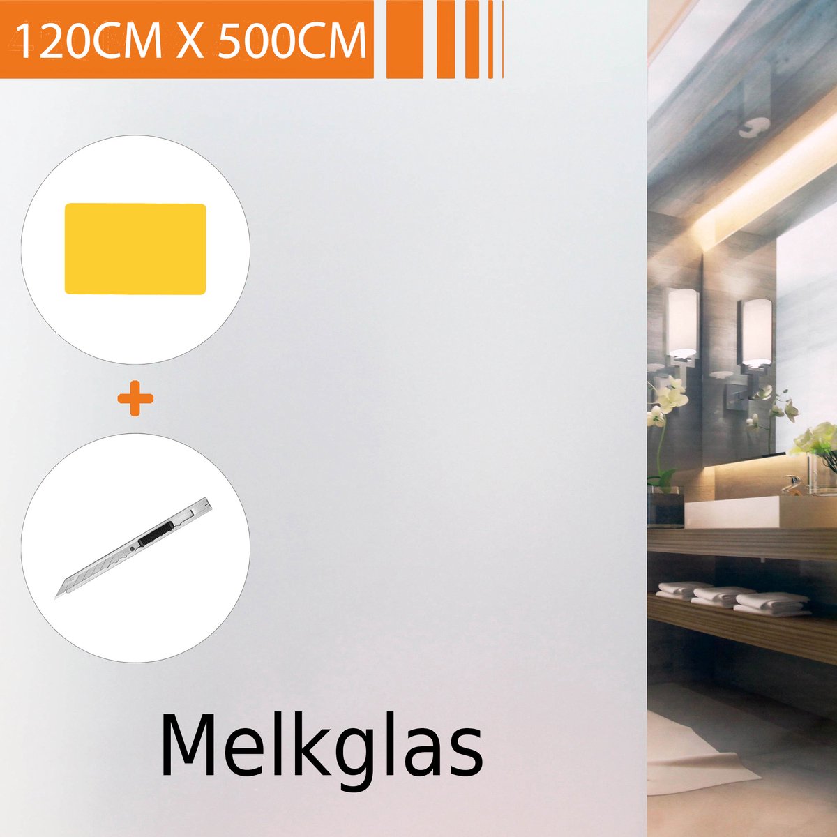 Simple Fix Raamfolie - 120 x 500cm - Zonwerend - Anti Inkijk - Statisch - Plakfolie Zelfklevend en Isolerend - HR++ folie - Melkglas