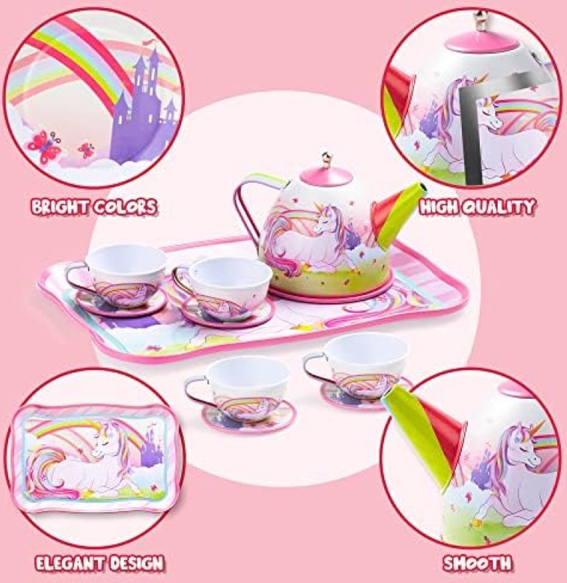 Service à thé licorne pour tout-petits, fête de thé pour enfants, jeu de rôle, théière Service à thé licorne pour tout-petits, fête de thé pour enfants, jeu de rôle, théière