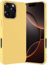 Coque adaptée pour iPhone 16 Pro Coque en Siliconen – Coque adaptée pour iPhone 16 Pro Coque arrière – Jaune