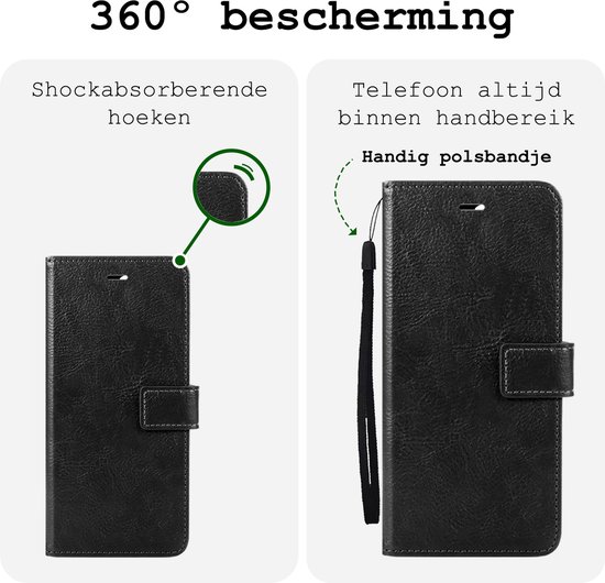 Étui adapté pour iPhone 16 Pro Case Bookcase Cover Flip Case Book Cover - Étui adapté pour iPhone 16 Pro Case Book Case Case - Zwart