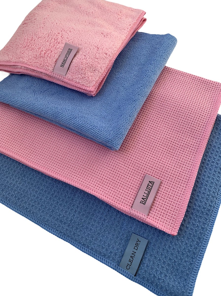 Droogdoeken set Clean Dry origineel blauw roze droogdoeken 45 x 60 cm schoonmaakdoeken 40 x 40 streeeploos