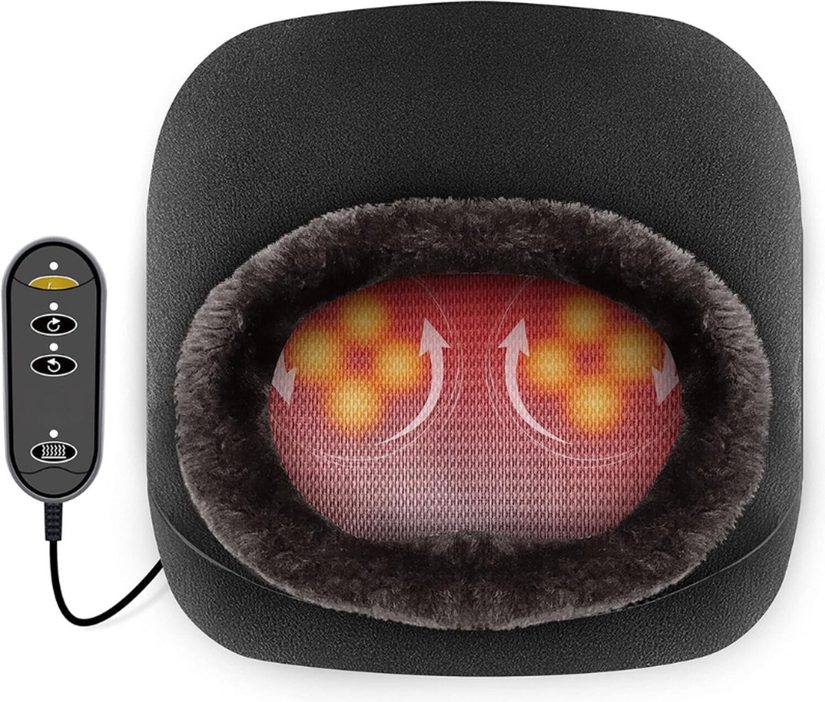PEAM 2-in-1 Verwarmd Shiatsu Voetmassageapparaat Voetmassage Met Warmte En Rugmassagekussen Voetverwarmer En Verlichting Van Voetpijn