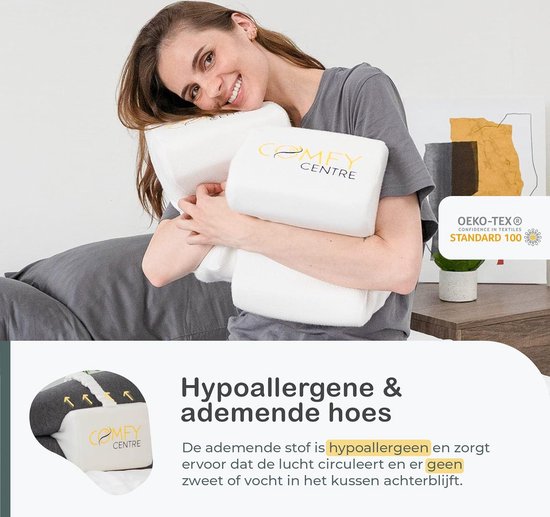Zwangerschapskussen - Kussen Traagschuim - Verlichting rug- en kniepijn - Kniekussen in bed met band - Beenkussen Orthopedisch - Ergonomisch Kniekussen - Zijslaap Kussen - Tussen Benen van Dorma Relax. — afbeelding 4