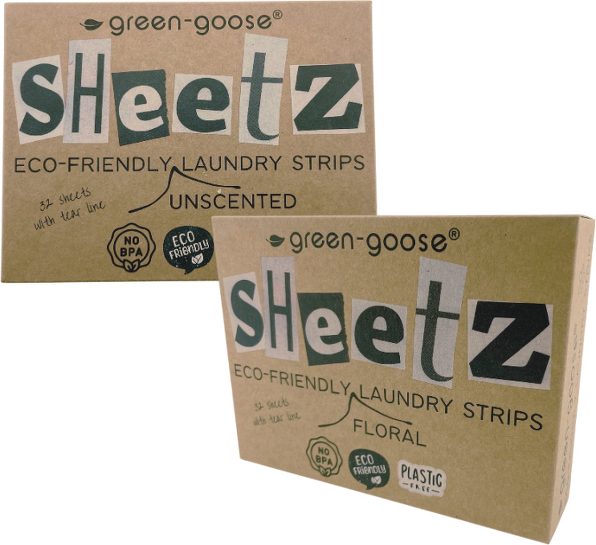 Goedkoopste green-goose® Wasstrips | 64 Wasbeurten | Zomerbloemen & Ongeparfumeerd Duoset