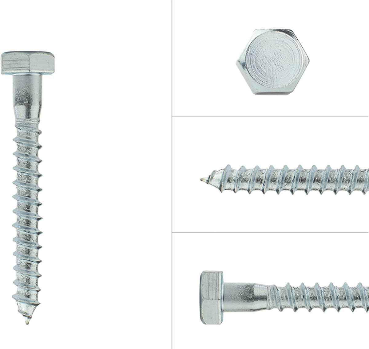 Houtdraadbouten Verzinkt M10 x 80 mm | Doos 100 stuks