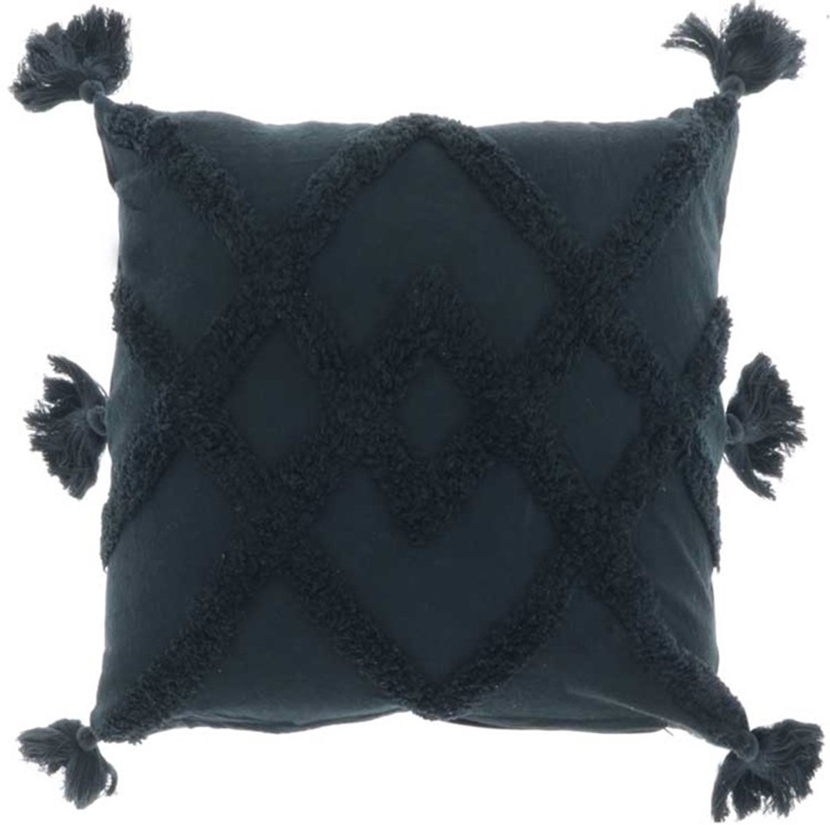 Unique Living D- Unique Living | Kussen Eliaz 45x45cm black | Kussen woonkamer of slaapkamer Zwart