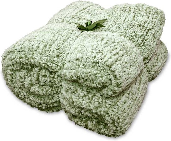 D- Unique Living - Plaid Knut 150x200cm Avocado Green