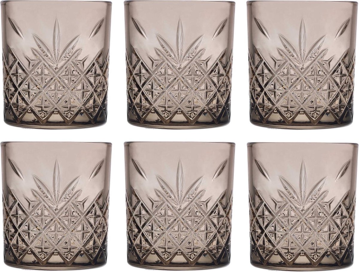 Pasabahce - Timeless - Tumbler - Waterglas - Whiskyglas - Zwart - Set van 6 - 345 ml