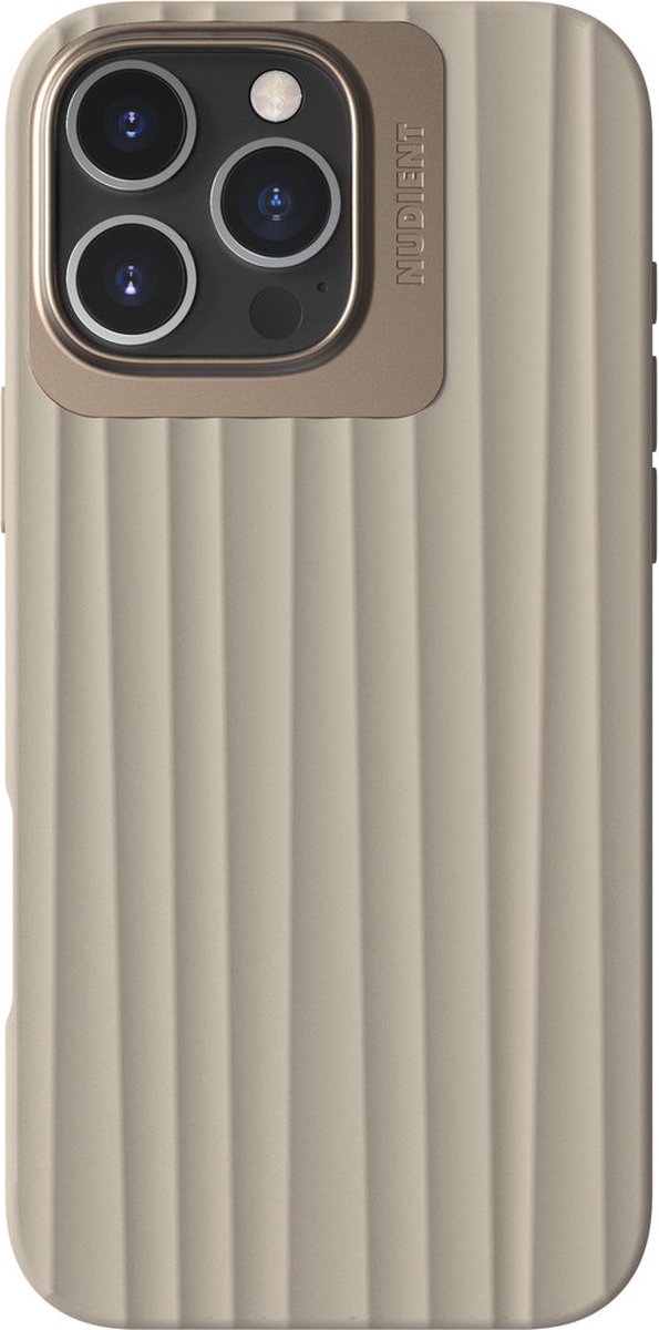 Nudient Bold MagSafe Case geschikt voor Apple iPhone 16 Pro Max Linen - Beige
