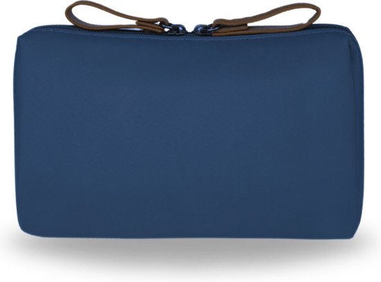 Ainy Make Up Tasje blauw - compacte organizer 15x11x6cm voor cosmetica en skincare - waterbestendig tas - toilettas dames voor make-up, sieraden en meer. De luxe beautycase voor tafel bureau of onderweg | cadeau voor vrouwen